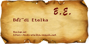 Bódi Etelka névjegykártya