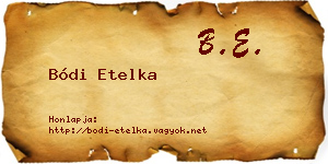 Bódi Etelka névjegykártya